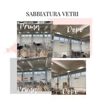 Sabbiatura vetri decorativa prima e dopo